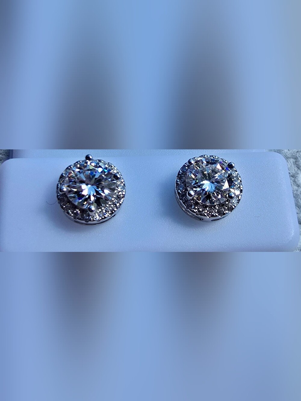Sparkling Silver Crystal Halo Stud Earrings - Women's Jewelry